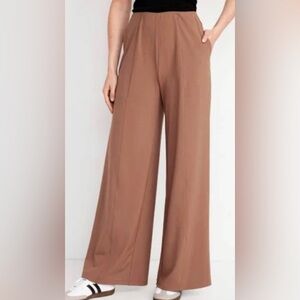 Old Navy Powersoft Wide Leg Pants, Warm Taupe, sz M